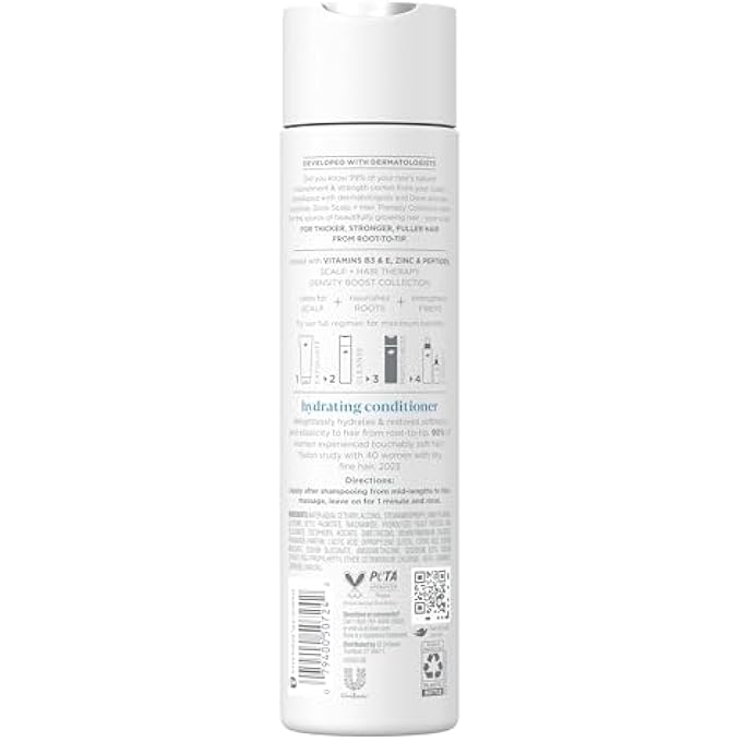 Dove DENSITY BOOST HYDRATING CONDITIONER SCALP THERAPY FOR DRY HAIR, WITH VITAMIN B3, ZINC AND 0% SULFATES, 9.25 OZ - Image 3