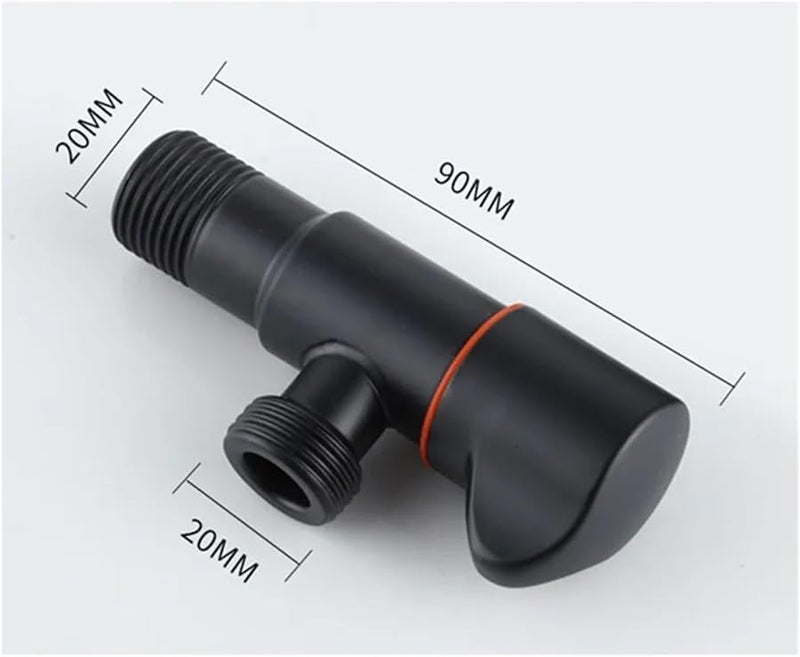 صمام ملء الزاوية الأسود البارد G1/2 من الفولاذ المقاوم للصدأ، خلاط سخان الماء للمطبخ والحمام - Image 3
