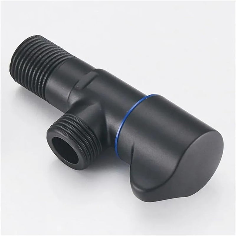 صمام ملء الزاوية الأسود البارد G1/2 من الفولاذ المقاوم للصدأ، خلاط سخان الماء للمطبخ والحمام - Image 4