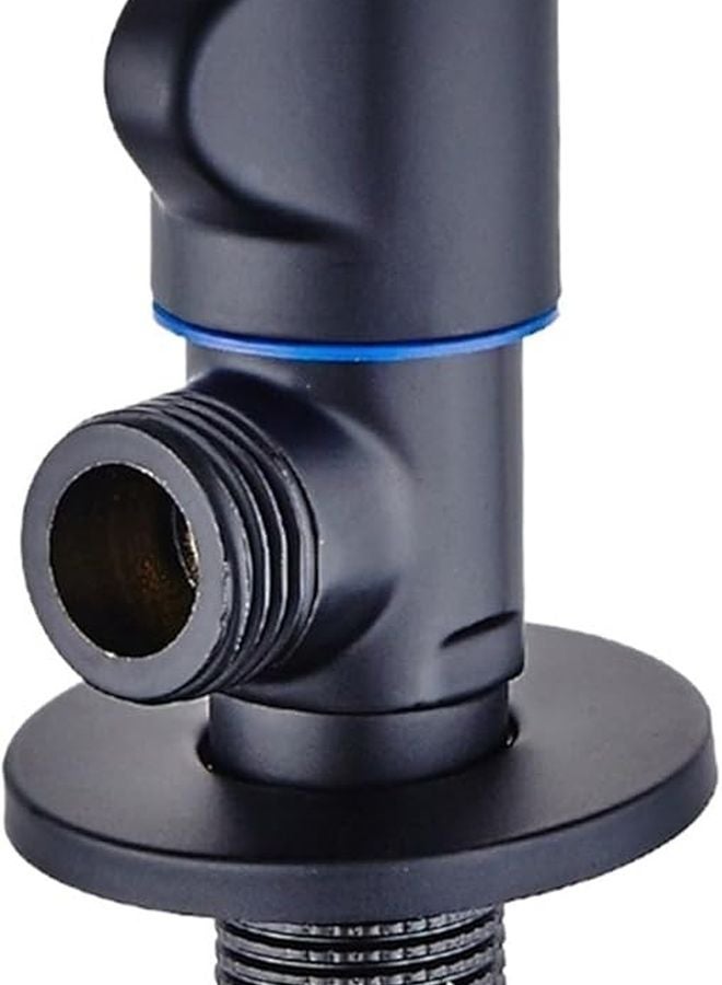 صمام ملء الزاوية الأسود البارد G1/2 من الفولاذ المقاوم للصدأ، خلاط سخان الماء للمطبخ والحمام - Image 2