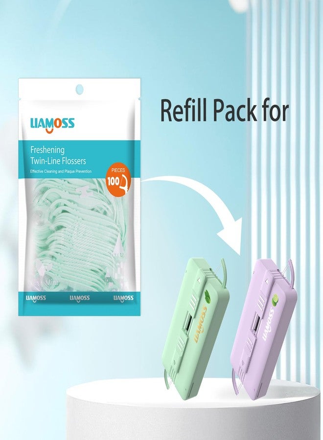 LIAMOSS Twin Line Dental Floss Picks,300 Count Mint Flavor Dental Flossers,No Break No Shred Tooth Picks Sticks,Double Clean for Food Debris,Perfect Clean Teeth for Traveling and Outgoing(Mint,3Pack) - Image 5