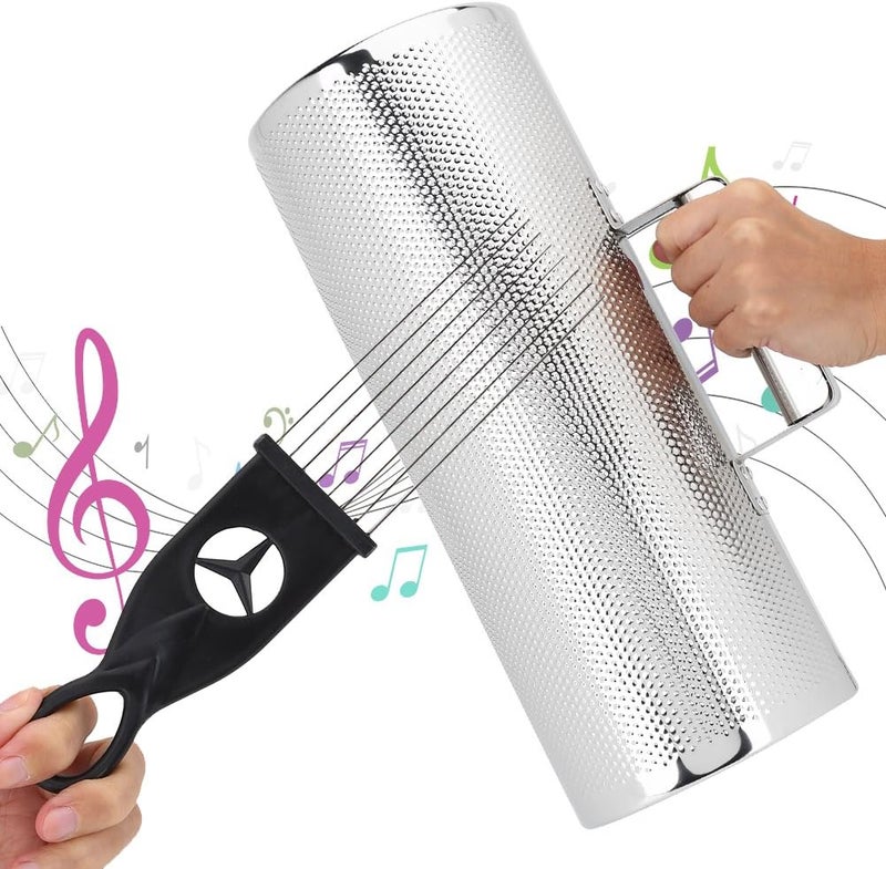 Dilwe Professional Stainless Steel Guiro with Scraper Musical Training Tool for Bands, Concert, Stage Performance - Silver - Image 5