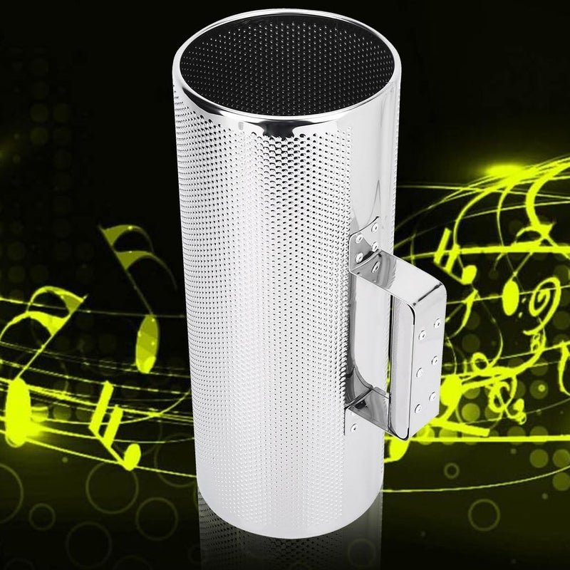 Dilwe Professional Stainless Steel Guiro with Scraper Musical Training Tool for Bands, Concert, Stage Performance - Silver - Image 2