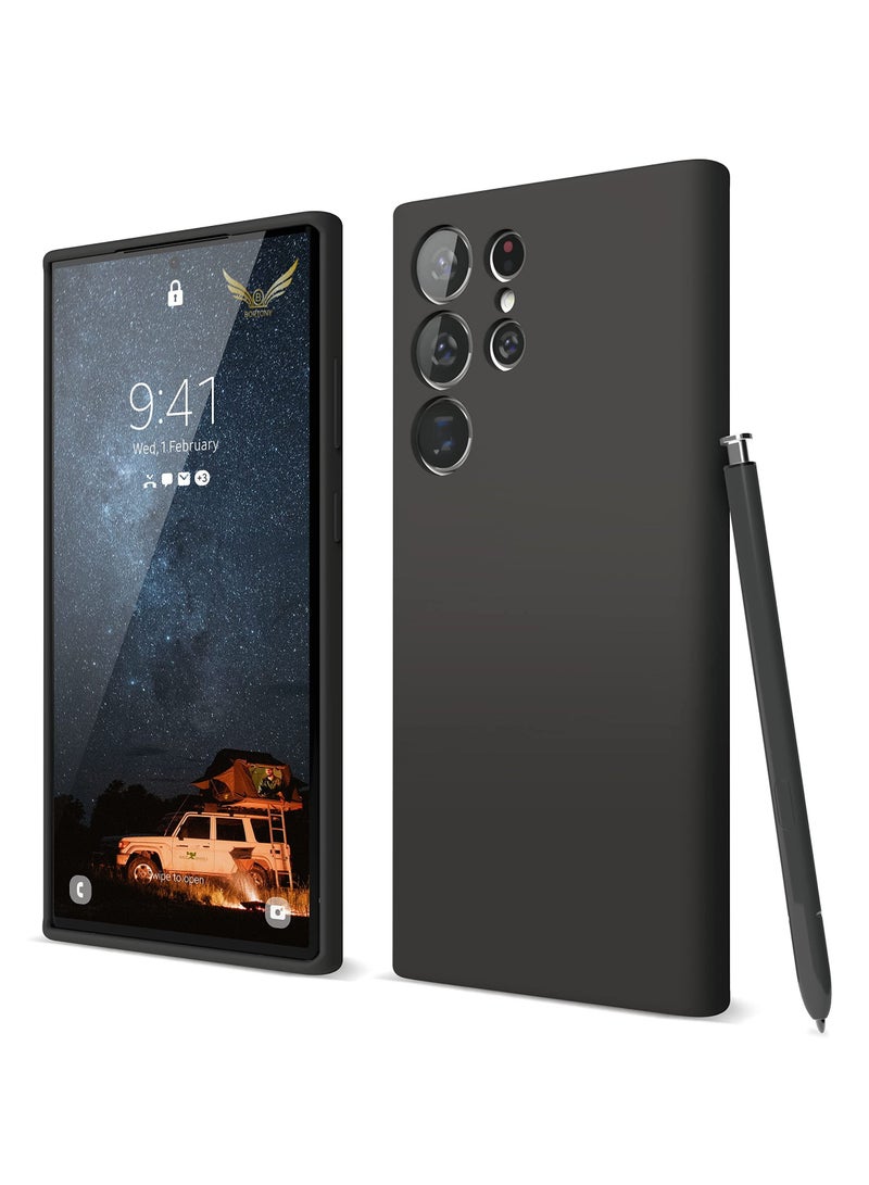 BORTONY Samsung S22 Ultra Case Premium Liquid Soft Silicone Camera Protective Cover with Inside Microfiber Lining - Image 1