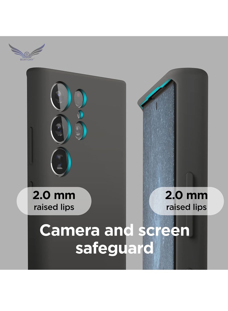 BORTONY Samsung S22 Ultra Case Premium Liquid Soft Silicone Camera Protective Cover with Inside Microfiber Lining - Image 5