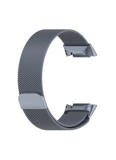 Suitable For Fitbit Charge 6 Milanese Nice Strap Charge 5 Three Bead Metal Solid Steel Strap-Color:Milan Space Gray