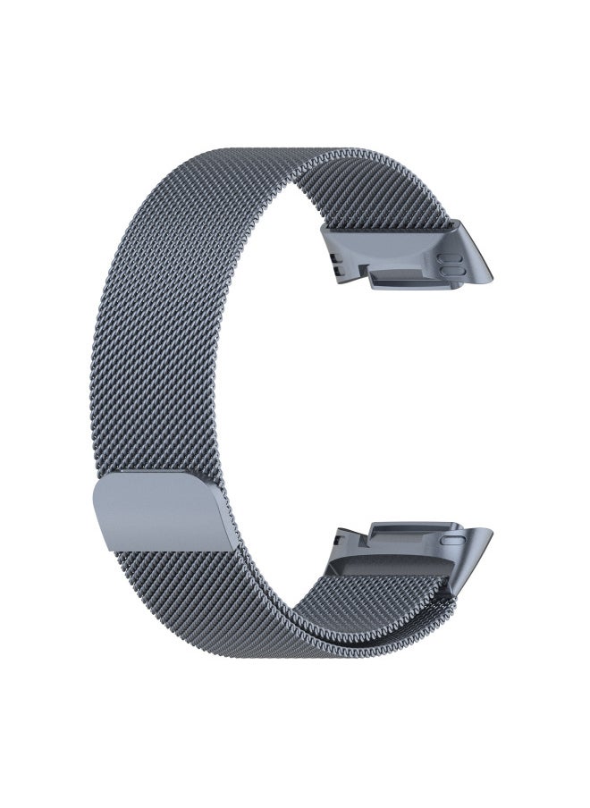 Generic - Suitable For Fitbit Charge 6 Milanese Nice Strap Charge 5 Three Bead Metal Solid Steel Strap-Color:Milan Space Gray - Image 1