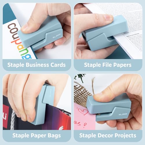 NUSIGN Mini Stapler with 830 Staples, Small Cute Desk Staplers, 25 Sheet Capacity, Blue - Image 5