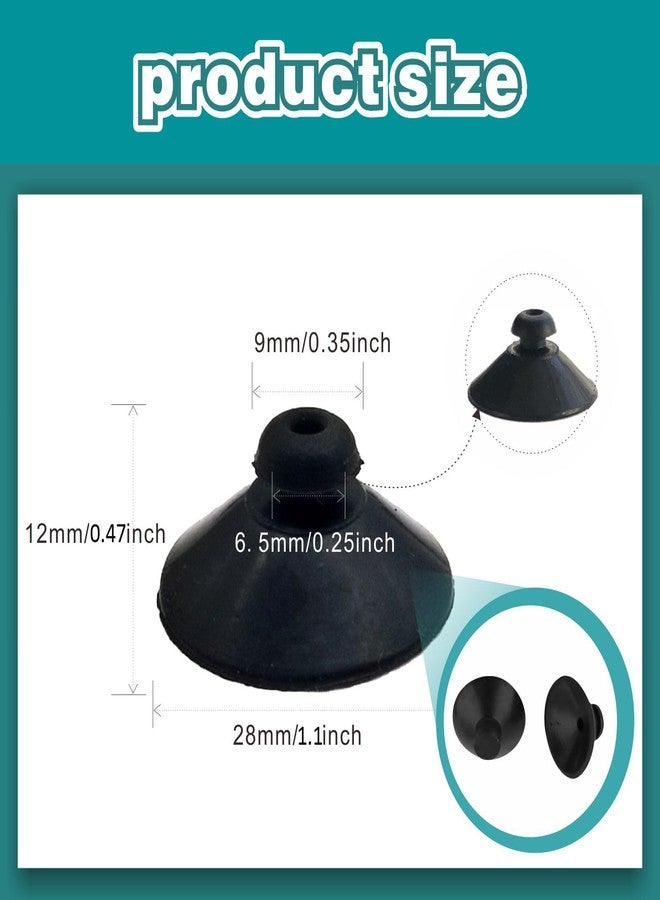OHEETU 12PCS 28mm Black Fish Tank Suction Cup Clips Hose Holder for Aquarium Pump Heater Tube Aeration Setup - Image 2