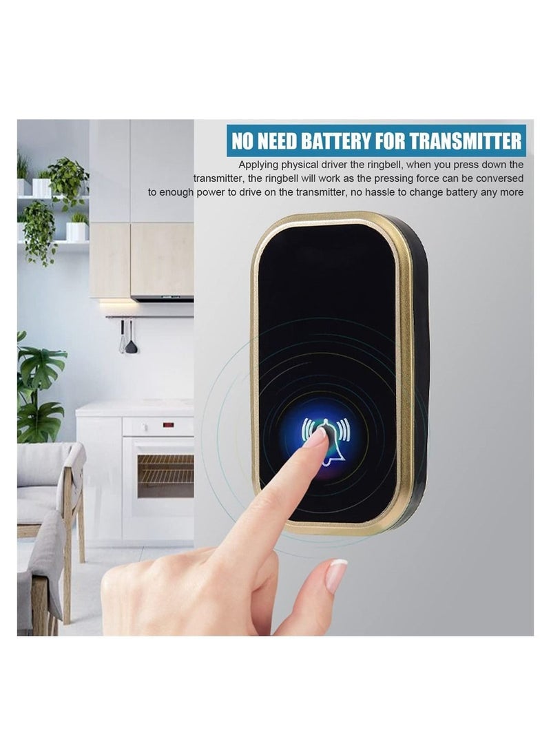 Y&D Wireless Doorbell, Self-Powered Battery-Free Doorbell Kit, Humidity Temperature Time All-in-One Machine with 38 Melody 4 Volume, Suitable for Home, School, Office  - Image 4