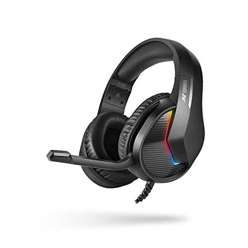 Ant Esports H1100 Pro RGB Wired Over Ear Gaming Headphones with Mic for PC / PS4 / PS5 / Xbox One / Switch1, Carbon Black - Image 1