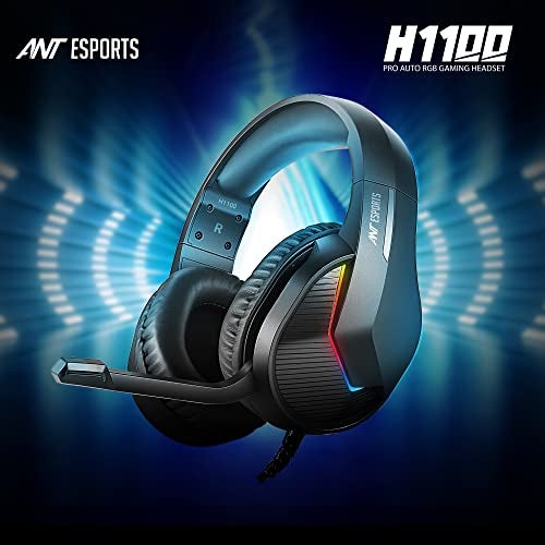 Ant Esports H1100 Pro RGB Wired Over Ear Gaming Headphones with Mic for PC / PS4 / PS5 / Xbox One / Switch1, Carbon Black - Image 4