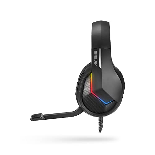 Ant Esports H1100 Pro RGB Wired Over Ear Gaming Headphones with Mic for PC / PS4 / PS5 / Xbox One / Switch1, Carbon Black - Image 2