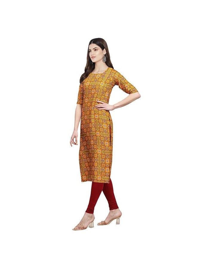 Pinkmint store Stylish Women's Crepe Printed Straight Kurti (pack of 2) XL - Image 4