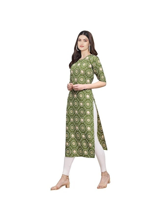Pinkmint store Stylish Women's Crepe Printed Straight Kurti (pack of 2) XL - Image 2