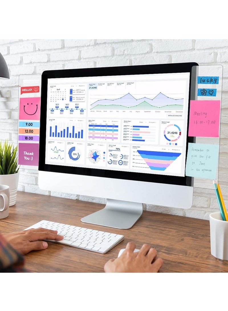 2pcs Computer Monitor Memo Board, Office Desk Accessories, Computer Message Board, Office Supplies for Women Men,Computer Sticky Note Holder Home Office Accessories Office Desktop Message Office Decor - Image 3