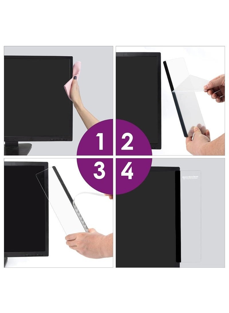 2pcs Computer Monitor Memo Board, Office Desk Accessories, Computer Message Board, Office Supplies for Women Men,Computer Sticky Note Holder Home Office Accessories Office Desktop Message Office Decor - Image 4