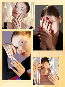 Deciniee Nail Tips for Gel Acrylic Extensions 1000Pcs Clear Natural Square Tips Full Cover Nail Kit for Women Girls - Image 2