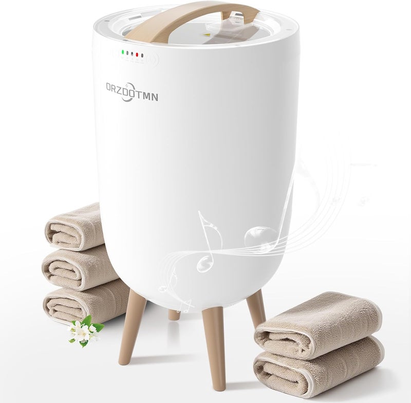 ORZDOTMN Towel Warmers for Bathroom Rapid Heating - Luxury Towel Warmer Heated Bucket with Bluetooth Speaker, Fits up to 3 Oversized Towels, Blankets, Bathrobe - With Timer, Mood Light – Bathroom Gifts Idea - Image 1