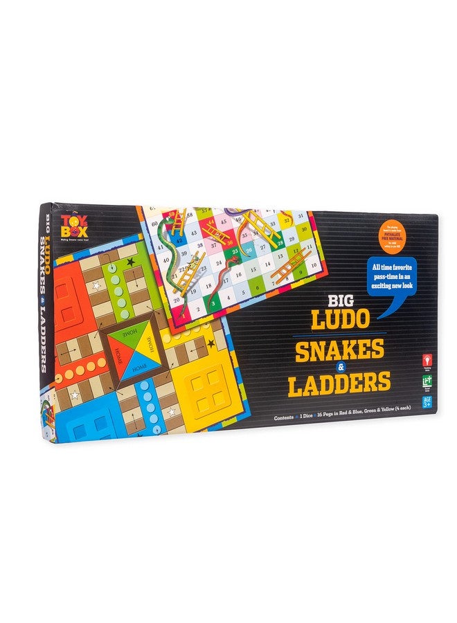 Toysbox Ludo and Snakes & Ladders Big Black Box Classic Board Game to Play with Kids and Adults - Image 1