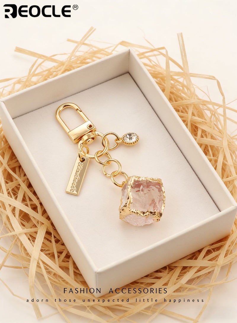 ريوكل سلسلة مفاتيح بتصميم مكعب محكم مع لمسات من الكريستال حامل مفاتيح مزخرف أنيق ومتعدد الاستخدامات للاستخدام اليومي - Image 4