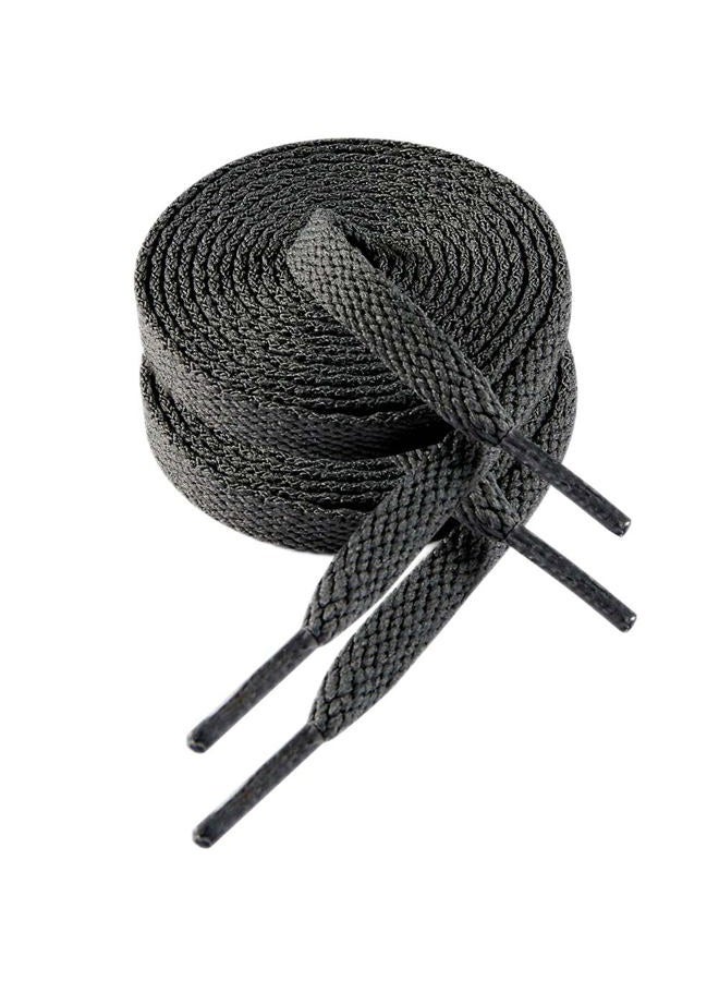 VSUDO 63 Inch Flat Dark Gray Shoe Laces for Sneakers, Charcoal Shoelaces for Sneakers, Replacements High Top Shoe Strings for Women or Men (1 Pair-Dark Gray-160CM) - Image 1