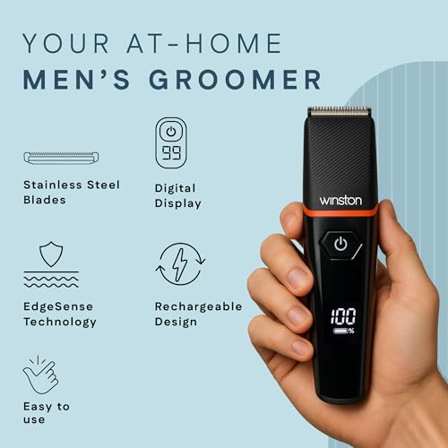 Winston Groom Lite 4 in 1 Grooming Set for Men with 7 Length Attachment Comb, Fast Charging Face, Ear, Nose, Beard, Body Hair Trimmer for Men - Image 3