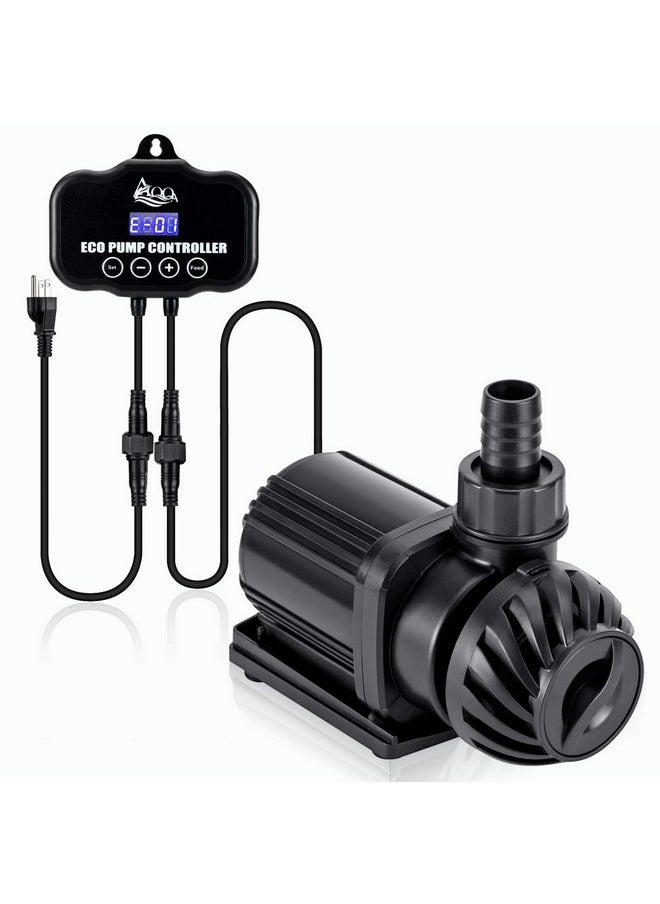 AQQA 800-3200GPH Controllable Water Pump,Circulation Make Wave/Feed Mode/20 Options Flow Adjustable Multifunction Submersible or External Powerful Return Pump for Saltwater & Freshwater