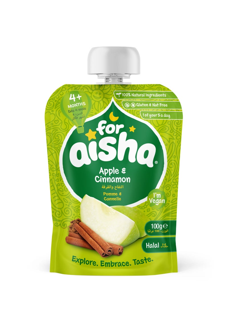 For Aisha Apple And Cinnamon Puree 100g - Image 1
