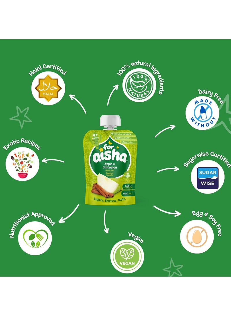 For Aisha Apple And Cinnamon Puree 100g - Image 5