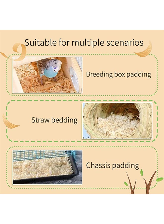 500g Wood Shavings for Bird Bedding - Natural Aspen Soft Low-Dust & Odor-Control Nesting Material for Parakeets Parrots Rabbits Cockatiel for Cages, Nest Boxes, Small Pet Litter - Image 3