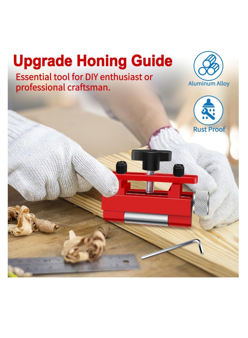 SYOSI Honing Guide Tool Sharpener, Chisel Sharpener Jig for Chisels, Planes, Sharpening Holder With Extend Roller Wheel/Top Reinforcement Screws, Fits Chisels or Planer Blades 0.24”to 2.67”-upgrade - Image 1