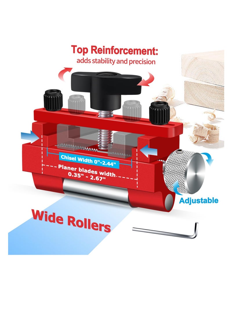 SYOSI Honing Guide Tool Sharpener, Chisel Sharpener Jig for Chisels, Planes, Sharpening Holder With Extend Roller Wheel/Top Reinforcement Screws, Fits Chisels or Planer Blades 0.24”to 2.67”-upgrade - Image 4