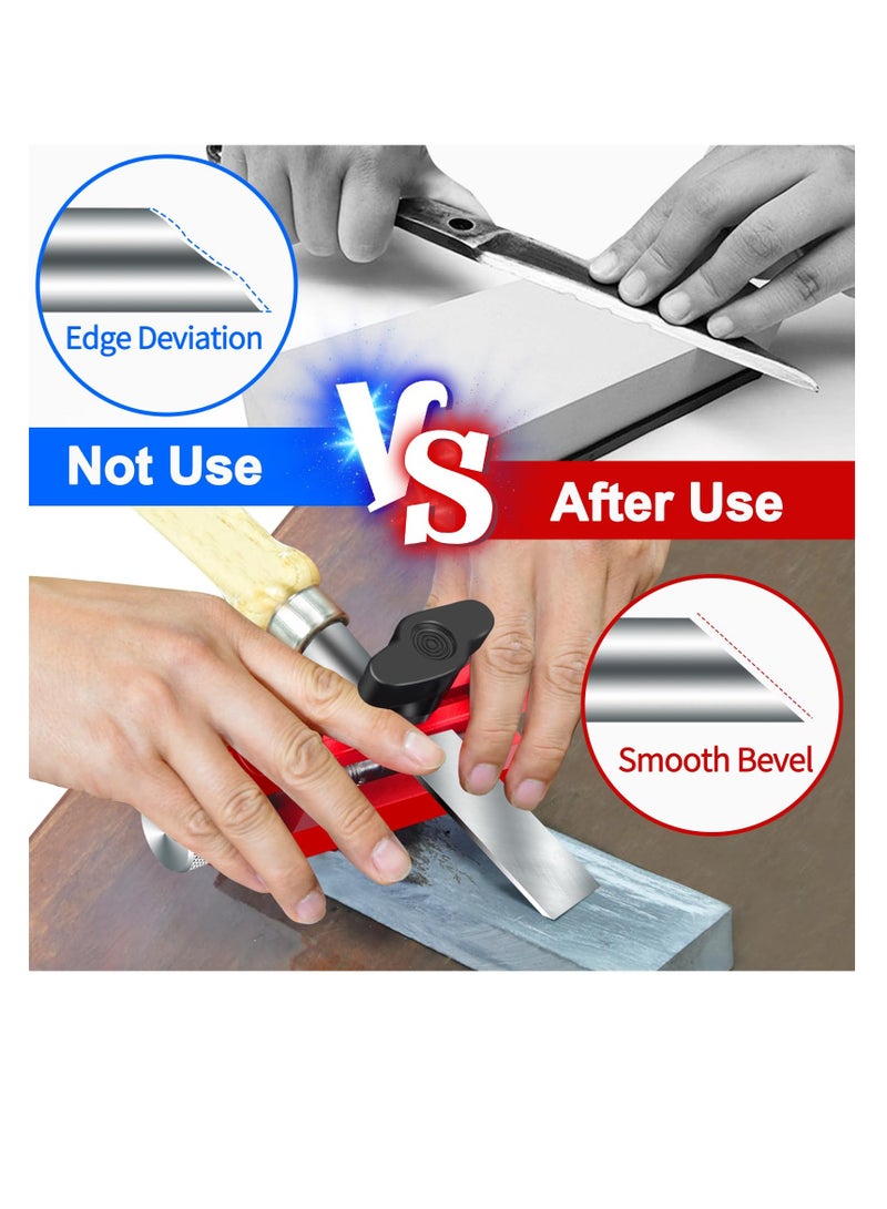 SYOSI Honing Guide Tool Sharpener, Chisel Sharpener Jig for Chisels, Planes, Sharpening Holder With Extend Roller Wheel/Top Reinforcement Screws, Fits Chisels or Planer Blades 0.24”to 2.67”-upgrade - Image 5
