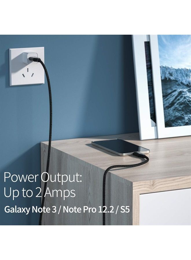 Fasgear Micro B 3.0 Cable: External Hard Drive Cable Nylon Braided USB 3.0 A to Micro B Cord 5Gbps Data Syncing & Fast Charging Cord Compatible with Samsung Galaxy S5/Note 5/Note Pro 12.2 (3ft, Black) - Image 3