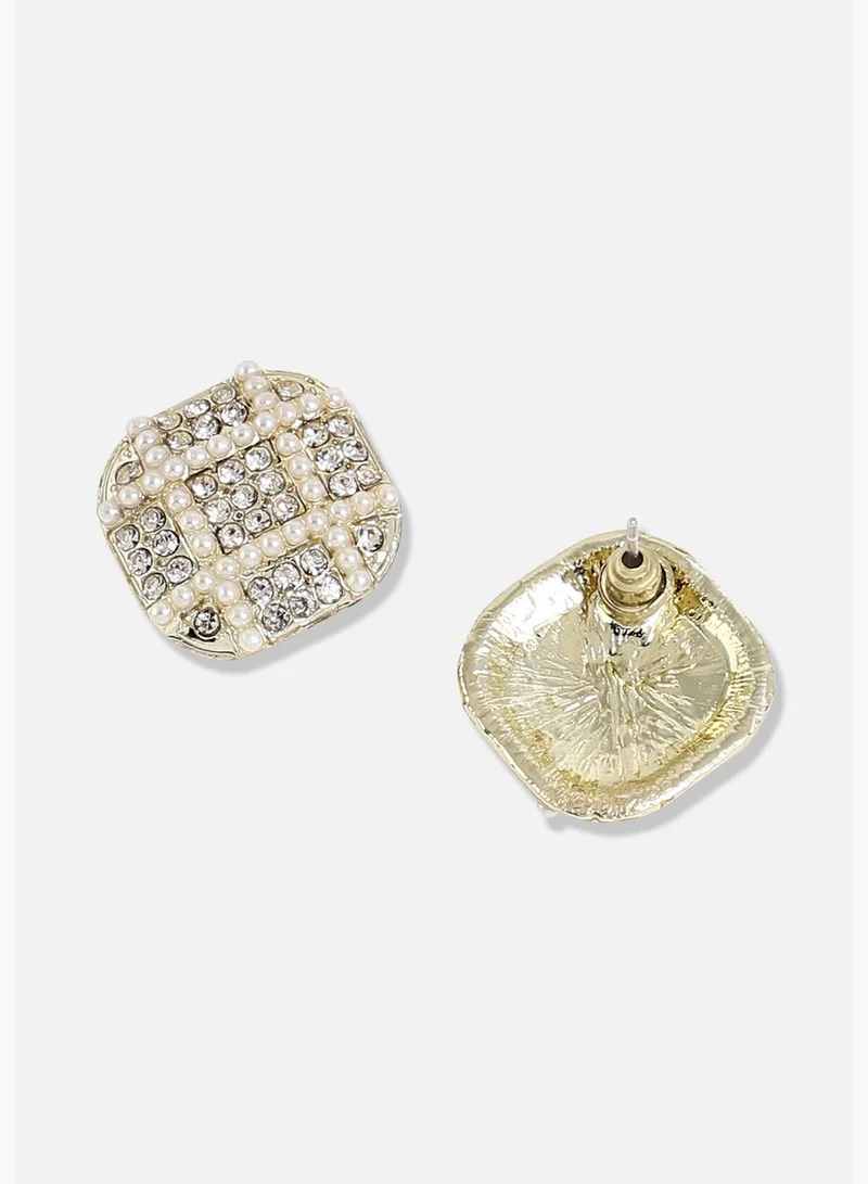 SOHI Silver Plated Designer Stone Casual Stud For Women
