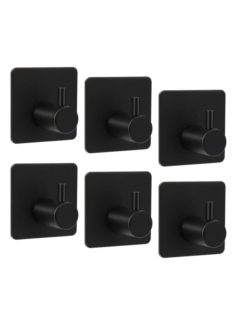 6 Pack Adhesive Wall Hooks Heavy Duty Stick Towel Holder Hook Stainless Steel Wall Hangers for Coats Keys Robes Home Bathroom Kitchen Classroom Office(Black) - pzsku/ZDB73F54B2CC5EFF71156Z/45/_/1730649961/030d370a-5752-428f-8032-9048fecb3971