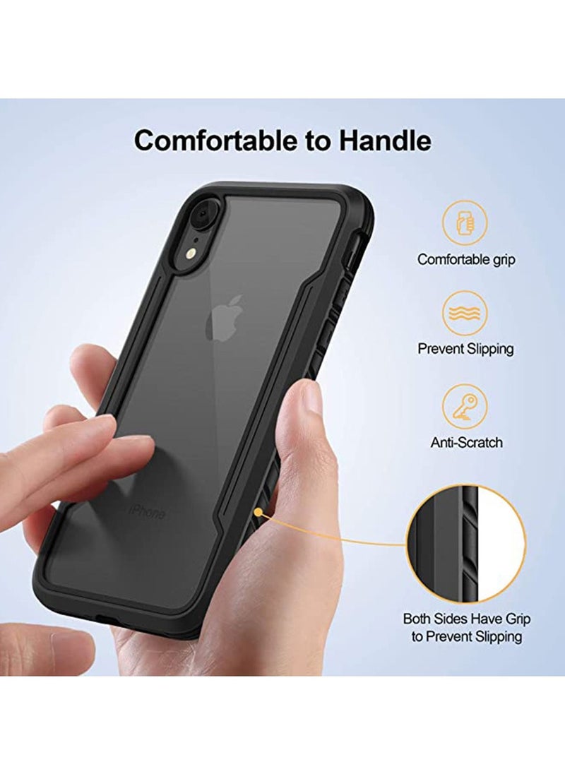 KASTWAVE - Full-Body Protective Bumper Case, for iPhone XR Case Clear 6.1 inch, for iPhone XR Cases Thin with Silicone Durable, Transparent Hard Back, Heavy Duty Shockproof Protective Cover for Men - Image 1