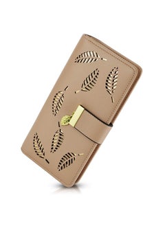 Women'S Long Leather Card Holder Purse Zipper Buckle Elegant Clutch Wallet (Khaki) - pzsku/ZDB740EC6EF0778D3205FZ/45/_/1718614242/6e16edb2-603d-4235-9ca3-11e58eda63f4