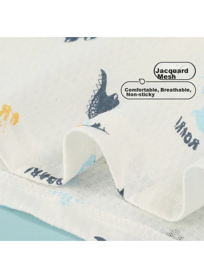 Hodo Children's Pajamas, Boys And Girls Spring Summer Thin Pure Cotton Home Wear Set, Long Sleeve Pants Air Conditioning Suit J3135 White 110 - Image 4