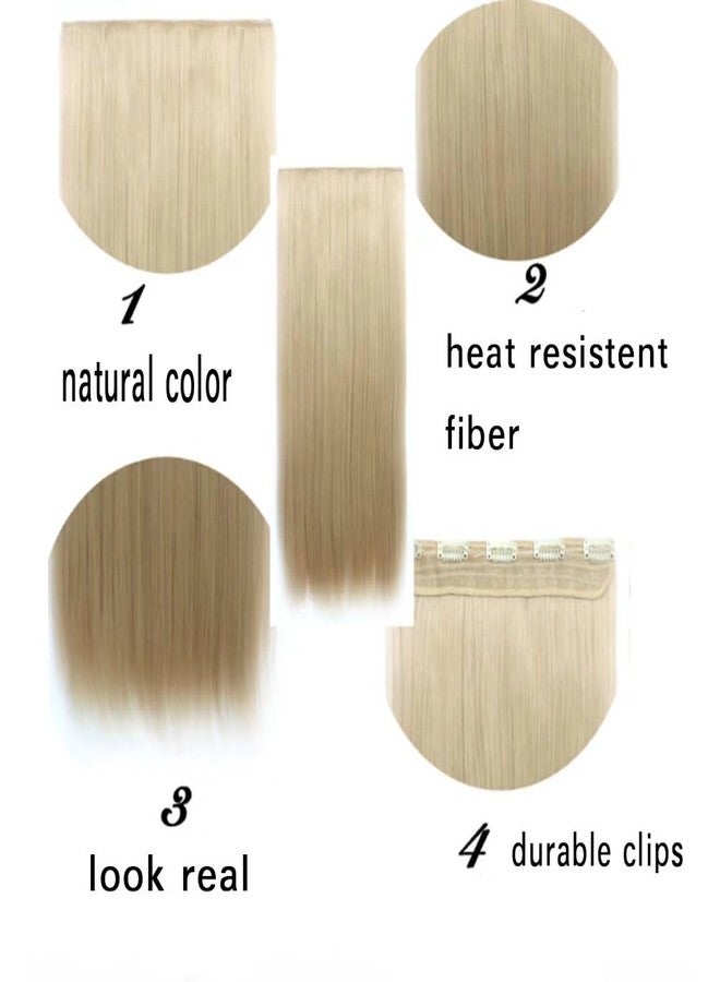 iLUU Clip in Hair Extensions 100g 24" Straight Thick Synthetic Fiber Hairpiece #2410 Dark Purple 5 Clips on Hair Extension for Beauty Girls Lady Women Party - Image 3