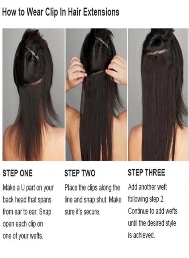 iLUU Clip in Hair Extensions 100g 24" Straight Thick Synthetic Fiber Hairpiece #2410 Dark Purple 5 Clips on Hair Extension for Beauty Girls Lady Women Party - Image 4