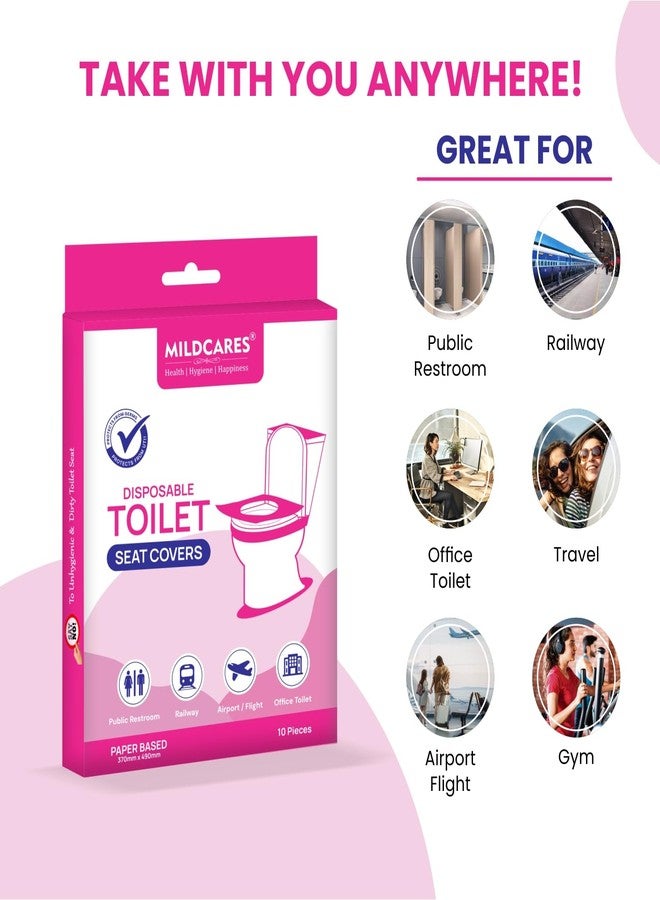 MildCares Disposable Toilet Seat Covers (Pack of 5, 50 Sheets)|Say No Direct Contact With Unhygienic Seats | Protects Against Germs For Public Toilets & Travel Essentials | Flushable & Nature Friendly - Image 4