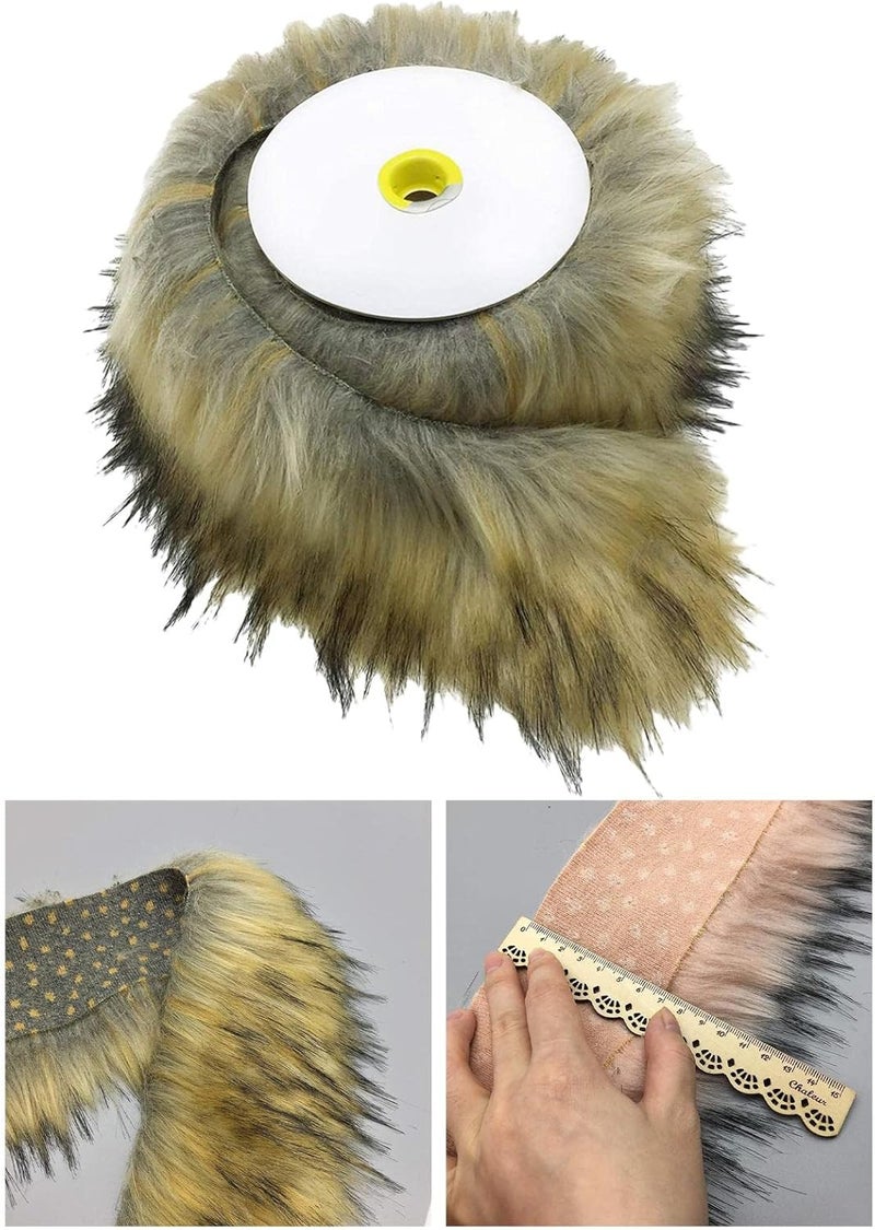 klarako Faux Fur Fabric Handcrafts Plush Toy Breathable Trimming Soft Tapes for Patches Craft Costume Decoration Crafting Sewing Sofa Carpet  beige - Image 4