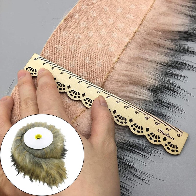 klarako Faux Fur Fabric Handcrafts Plush Toy Breathable Trimming Soft Tapes for Patches Craft Costume Decoration Crafting Sewing Sofa Carpet  beige - Image 5