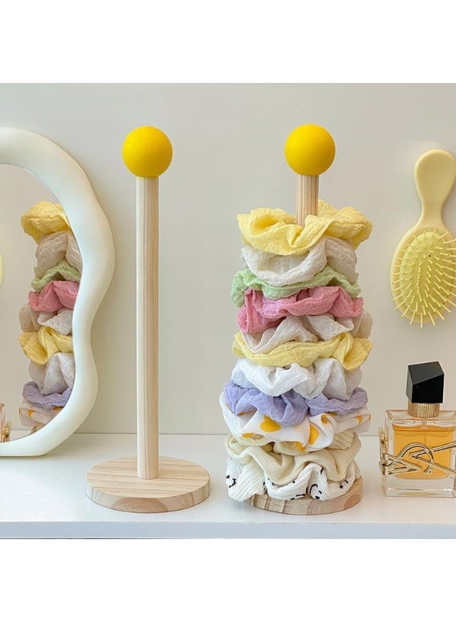 ILovhaprty 6 Pack Wooden Hair Tie Organizer Stand, Scrunchie Holder Display Tower for Hair Bands, Claw Clips & Bracelets, 26.5cm Hair Accessory Storage Stand for Vanity & Bathroom (No Hair Accessories Included) - Image 1