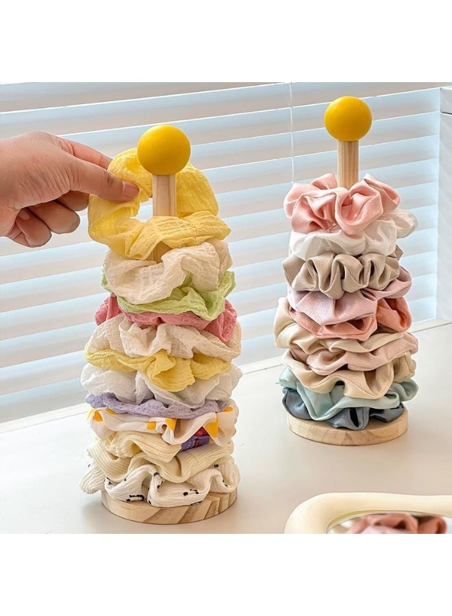ILovhaprty 6 Pack Wooden Hair Tie Organizer Stand, Scrunchie Holder Display Tower for Hair Bands, Claw Clips & Bracelets, 26.5cm Hair Accessory Storage Stand for Vanity & Bathroom (No Hair Accessories Included) - Image 5