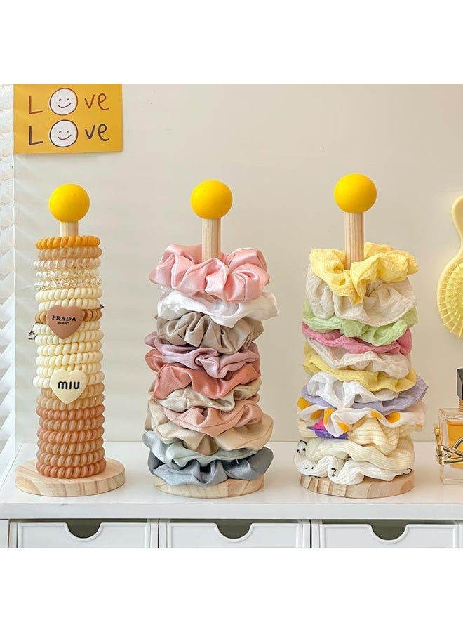 ILovhaprty 6 Pack Wooden Hair Tie Organizer Stand, Scrunchie Holder Display Tower for Hair Bands, Claw Clips & Bracelets, 26.5cm Hair Accessory Storage Stand for Vanity & Bathroom (No Hair Accessories Included) - Image 4