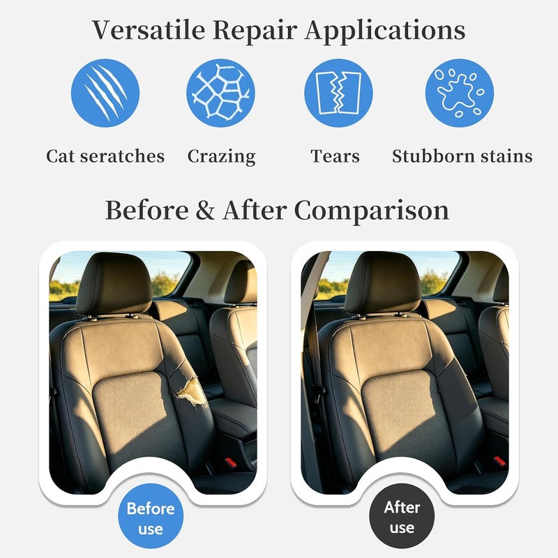 Fadoub Leather Repair Patch Tape Self-Adhesive, 8x11In Heavy Duty Vinyl Patch, Leather Repair Kit for Furniture, Sofa, Couch, Office Chair, Car Seat, Car Interior(White) - Image 4
