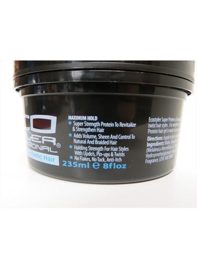 Eco Style ECOCO Gel Regular Super Protein Provides Gravity Defying Hold & Long Lasting Shine, Helps Maintain Healthy Hair, Perfect for Pin Ups & Twist for All Hair Types, Clean Scent, 8 Oz - Image 4
